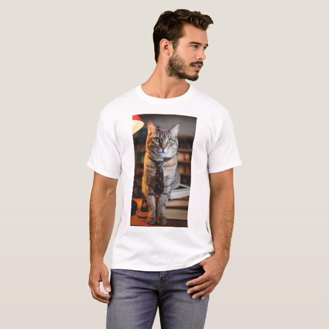 Cat in a tie T-shirt (Front Full)