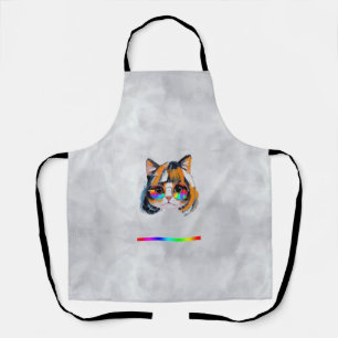 Cat in a Wig + Sunglasses (Painting #2) Apron