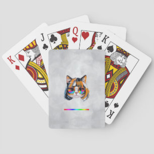 Cat in a Wig + Sunglasses (Painting #2 + RGB) Poker Cards