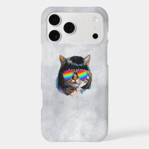 Cat in a Wig + Sunglasses (Painting #5) iPhone 17 Pro Max Case
