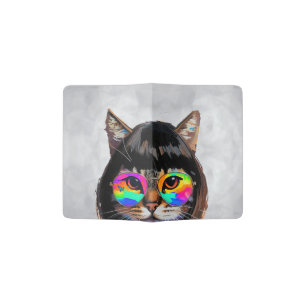 Cat in a Wig + Sunglasses (Painting #9) Passport Holder