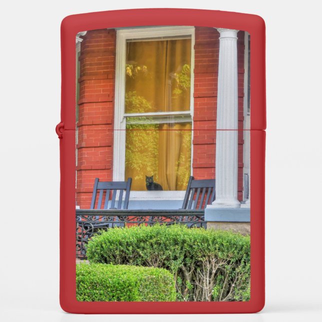 Cat in a Window Zippo Lighter (Front)