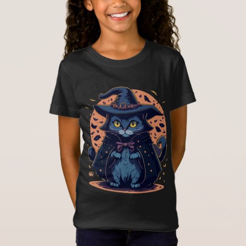 Cat In A Witch Hat T_Shirt