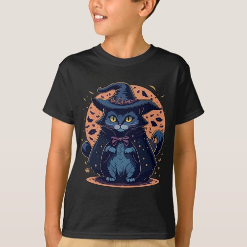 Cat In A Witch Hat T_Shirt