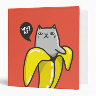 Cat in banana 3 ring binder