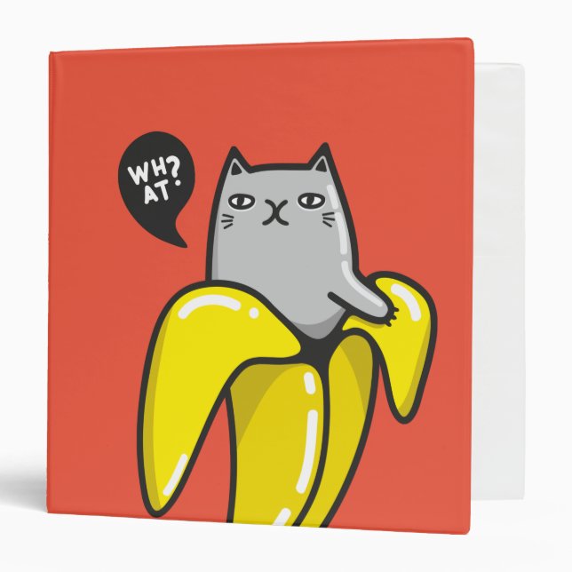 Cat in banana 3 ring binder (Front/Inside)