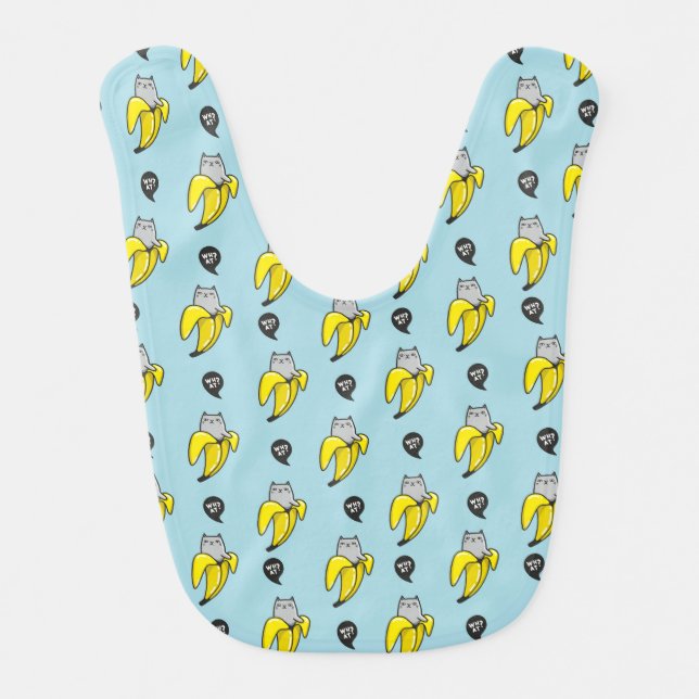Cat in banana baby bib (Front)