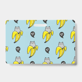Cat in banana badge