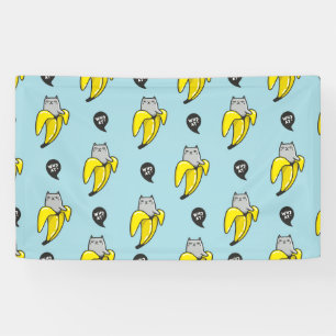 Cat in banana banner