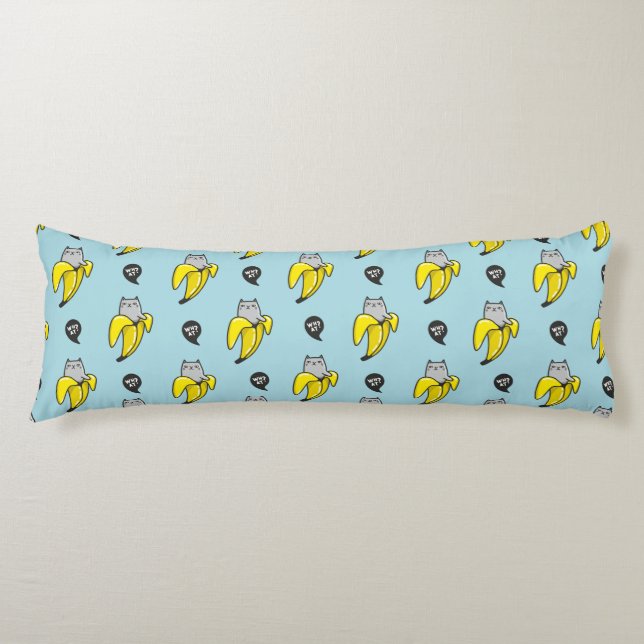 Cat in banana body pillow (Front)