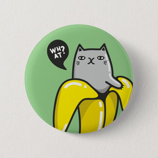 Cat in banana button (Front)