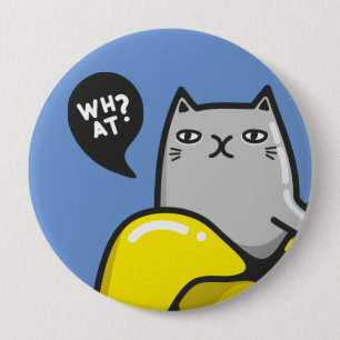 Cat in banana button