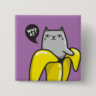 Cat in banana button
