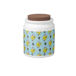 Cat in banana candy jar
