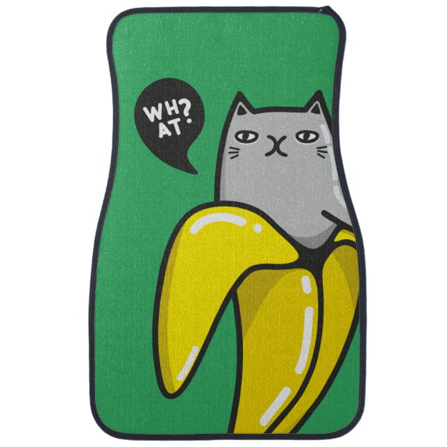 Cat in banana car floor mat (Front)