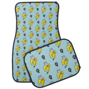 Cat in banana car floor mat