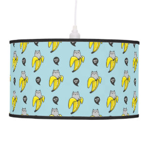Cat in banana ceiling lamp
