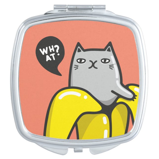 Cat in banana compact mirror (Front)