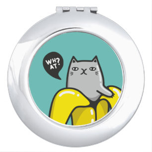 Cat in banana compact mirror