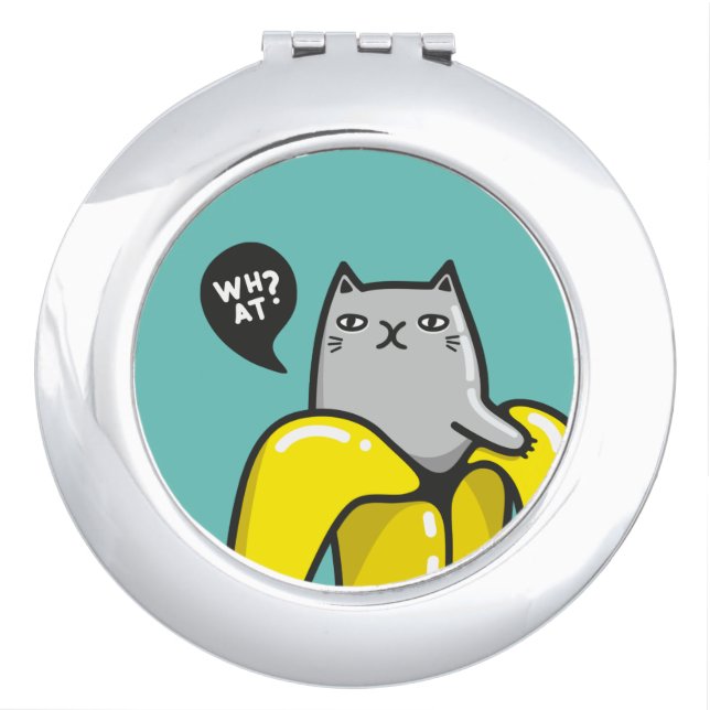 Cat in banana compact mirror (Front)