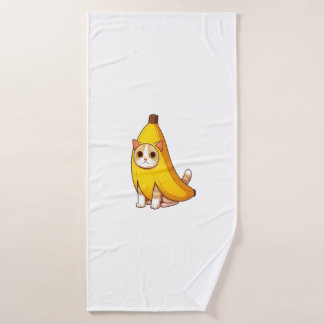 Cat in Banana Costume  Bath Towel