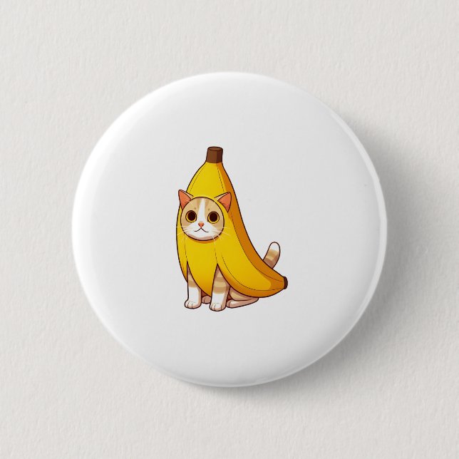 Cat in Banana Costume  Button (Front)