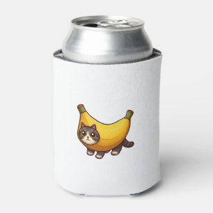 Cat in Banana Costume Can Cooler