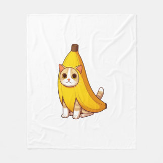 Cat in Banana Costume  Fleece Blanket