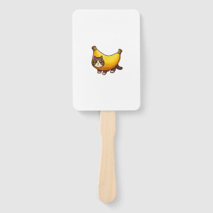 Cat in Banana Costume Hand Fan