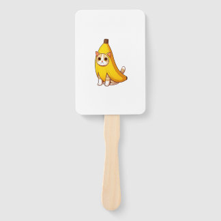 Cat in Banana Costume  Hand Fan