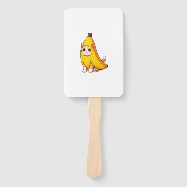 Cat in Banana Costume  Hand Fan (Front)