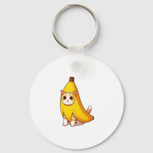 Cat in Banana Costume Keychain