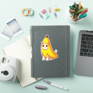 Cat in Banana Costume Sticker