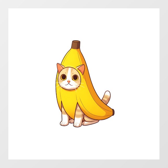 Cat in Banana Costume  Wall Decal (Front)