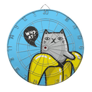 Cat in banana dart board