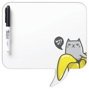 Cat in banana dry erase board
