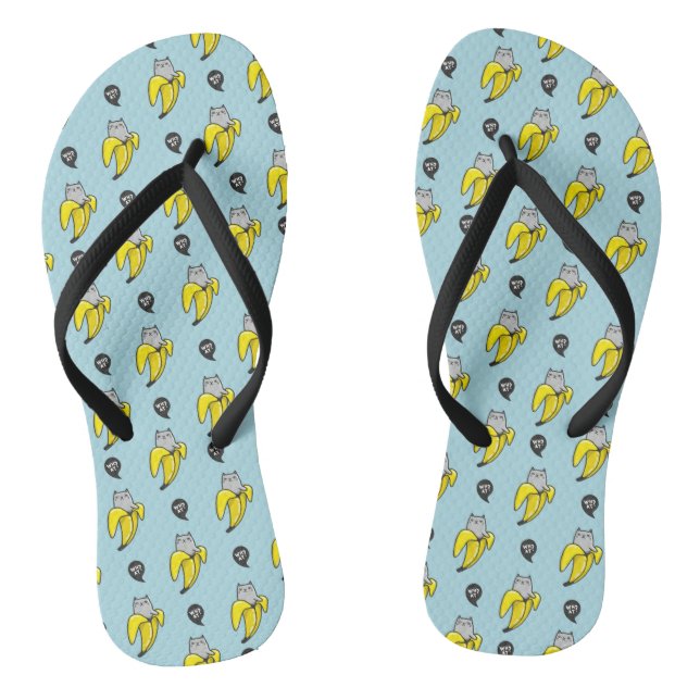 Cat in banana flip flops (Footbed)