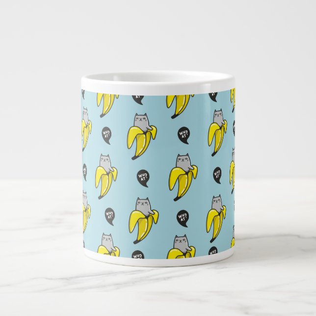 Cat in banana giant coffee mug (Front)