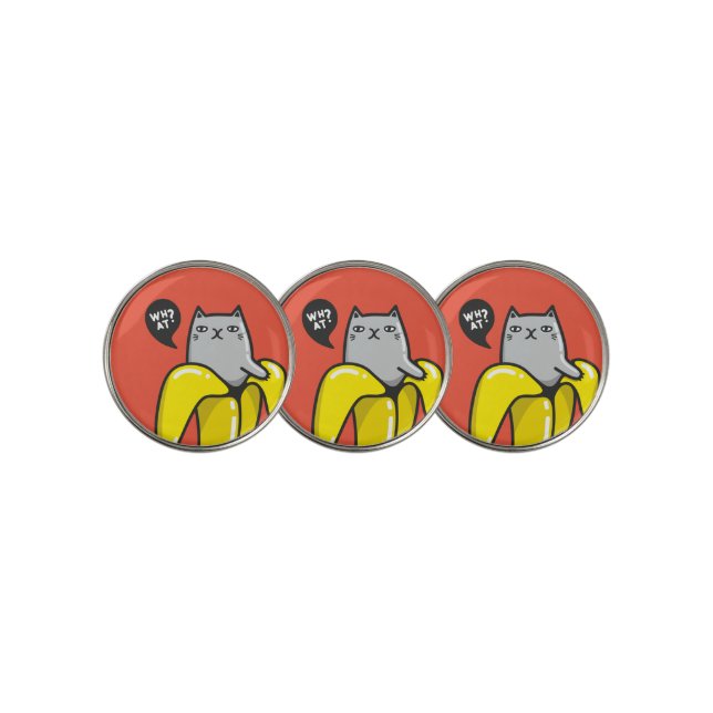 Cat in banana golf ball marker (3 Up)