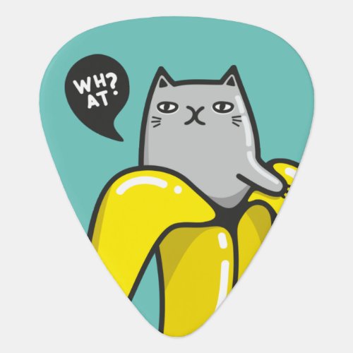 Cat in banana guitar pick