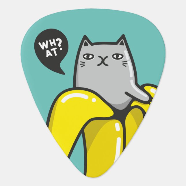 Cat in banana guitar pick (Front)