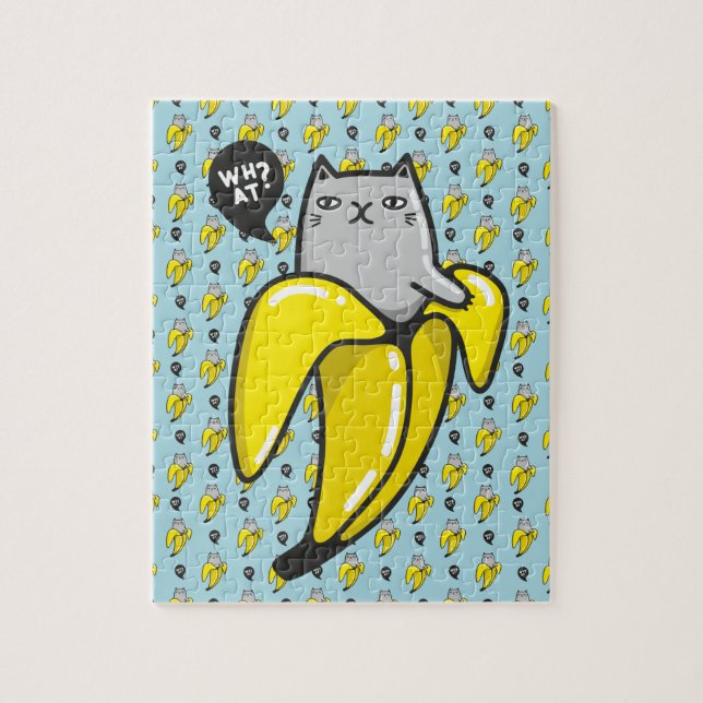 Cat in banana jigsaw puzzle (Vertical)