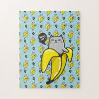 Cat in banana jigsaw puzzle