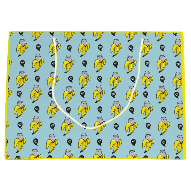 Cat in banana large gift bag (Front)