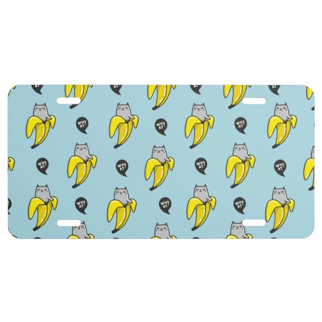 Cat in banana license plate (Front)