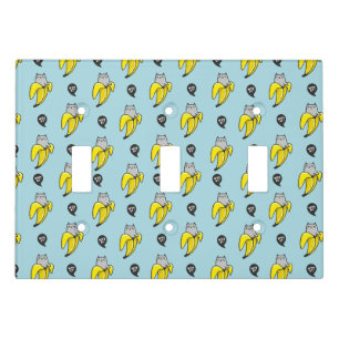 Cat in banana light switch cover