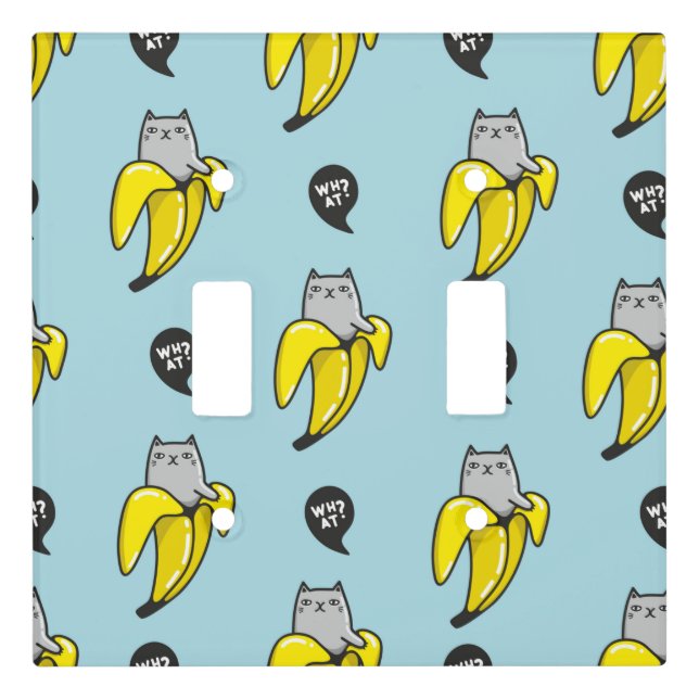 Cat in banana light switch cover (Front)