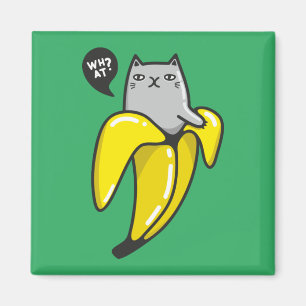Cat in banana magnet