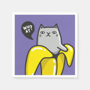 Cat in banana napkins