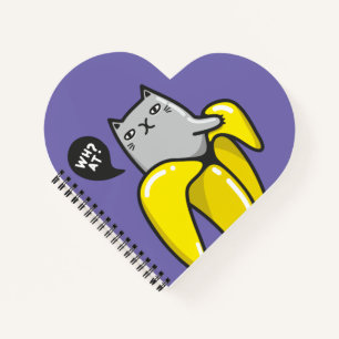 Cat in banana notebook